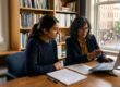 PhD consultant reviewing a thesis chapter with a student at a local office offering phd thesis writing services near me